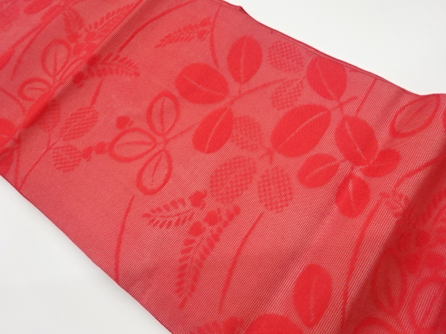 JAPANESE KIMONO / VINTAGE NAGOYA OBI FOR SUMMER / WOVEN BUSH CLOVER